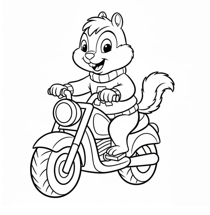 Fise de colorat cu Alvin Si Veveritele de colorat p01