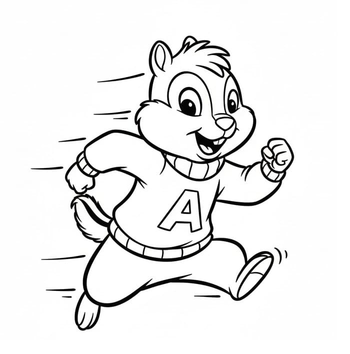 Fise de colorat cu Alvin Si Veveritele de colorat p02