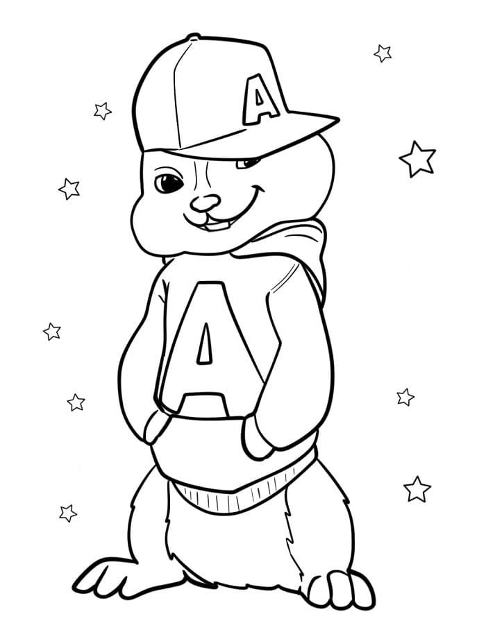 Fise de colorat cu Alvin Si Veveritele de colorat p07