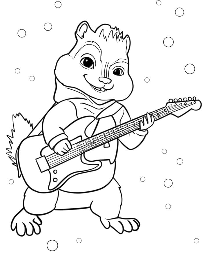 Fise de colorat cu Alvin Si Veveritele de colorat p08