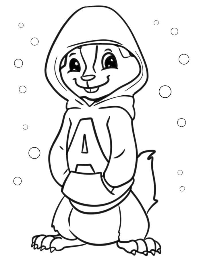 Fise de colorat cu Alvin Si Veveritele de colorat p10