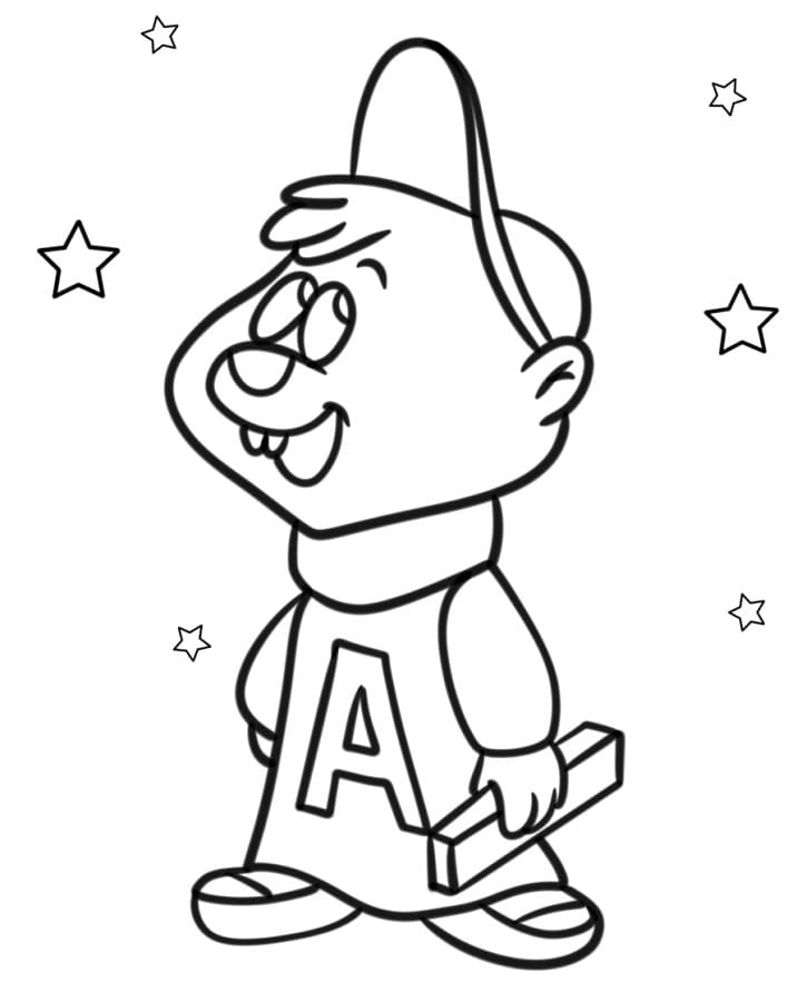 Fise de colorat cu Alvin Si Veveritele de colorat p11