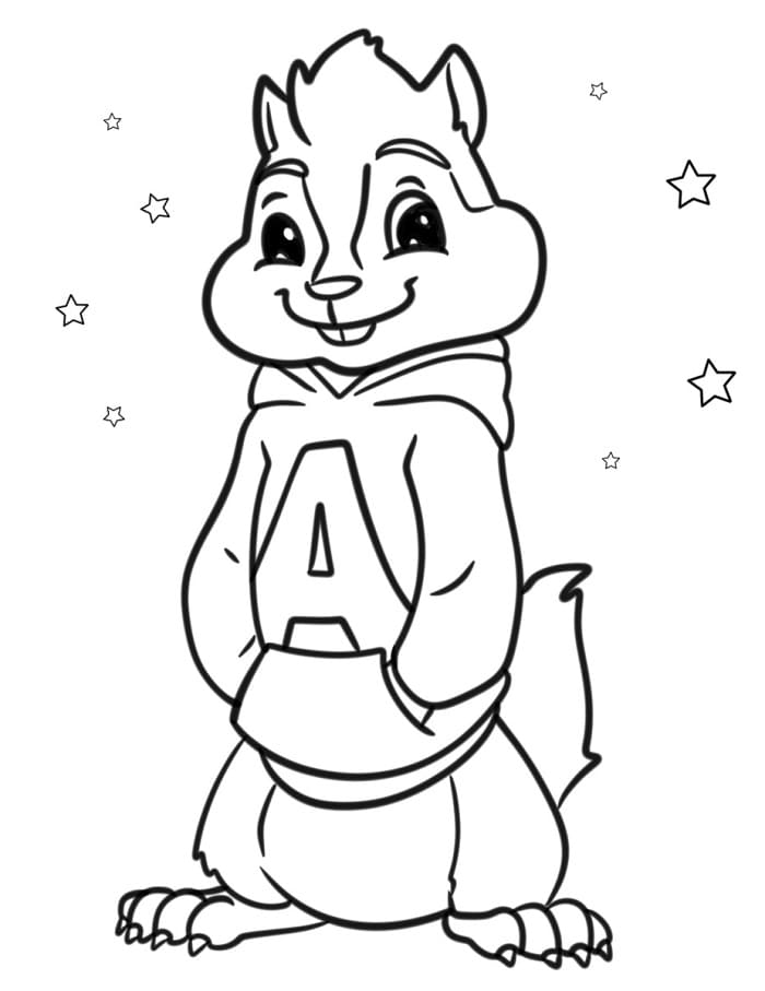 Fise de colorat cu Alvin Si Veveritele de colorat p12
