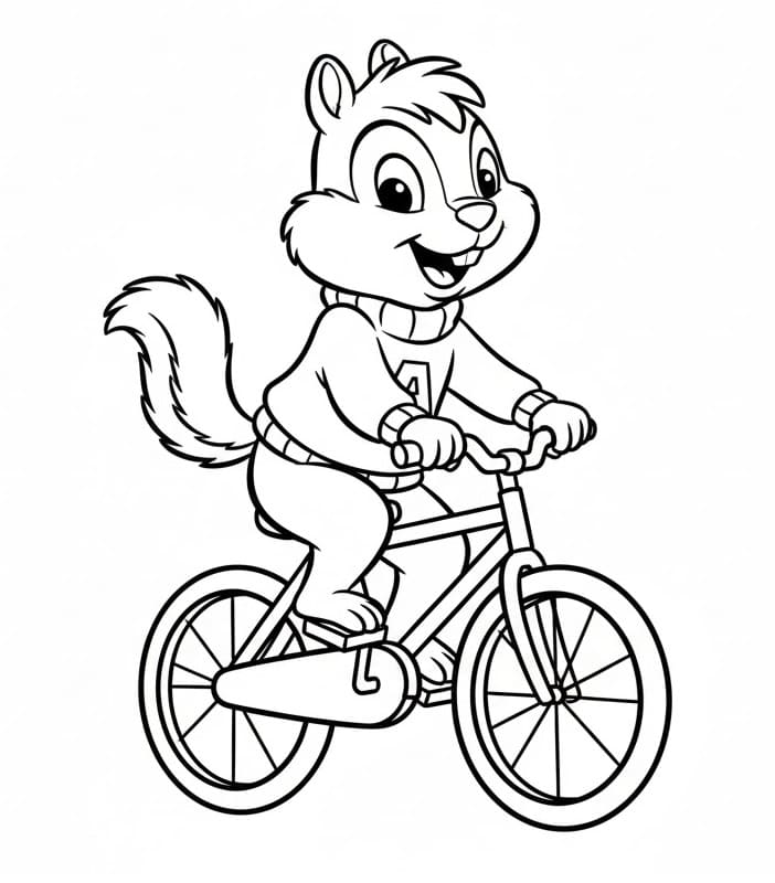 Fise de colorat cu Alvin Si Veveritele de colorat p14