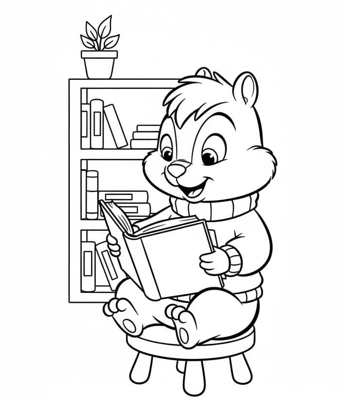 Fise de colorat cu Alvin Si Veveritele de colorat p15