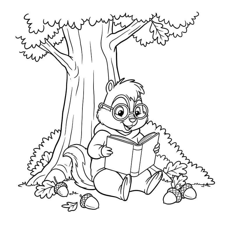 Fise de colorat cu Alvin Si Veveritele de colorat p18