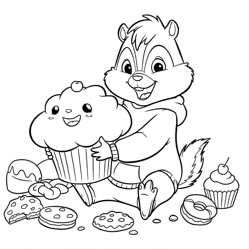 Fise de colorat cu Alvin Si Veveritele de colorat p19