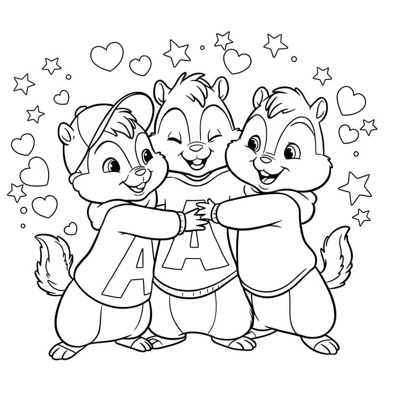 Fise de colorat cu Alvin Si Veveritele de colorat p20