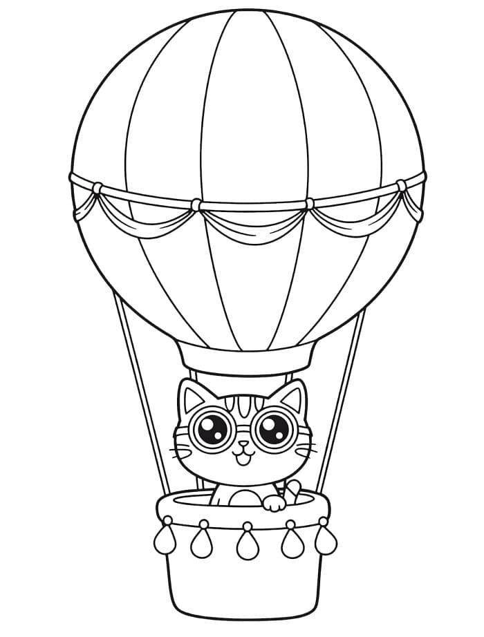 Fise de colorat cu Balon cu aer cald de colorat p01