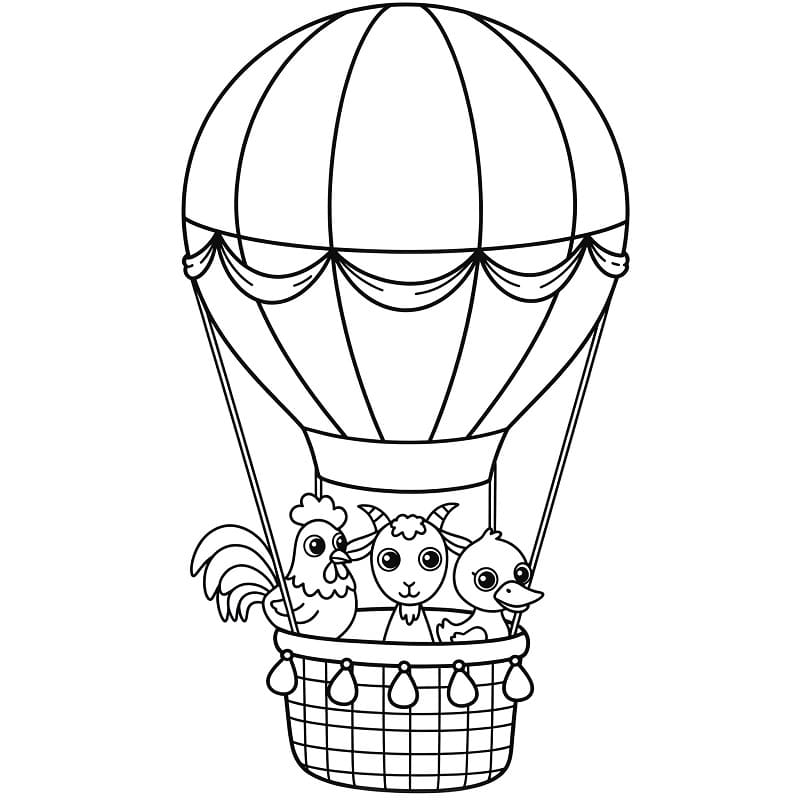 Fise de colorat cu Balon cu aer cald de colorat p20