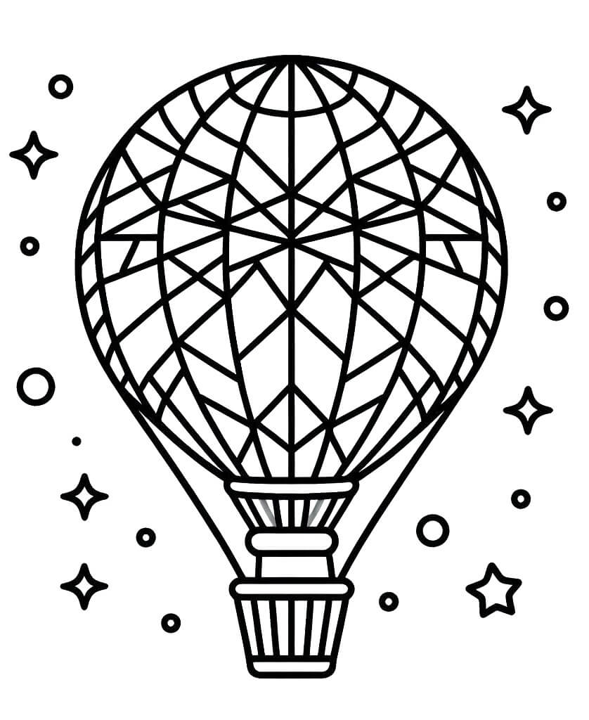 Fise de colorat cu Balon cu aer cald de colorat p25