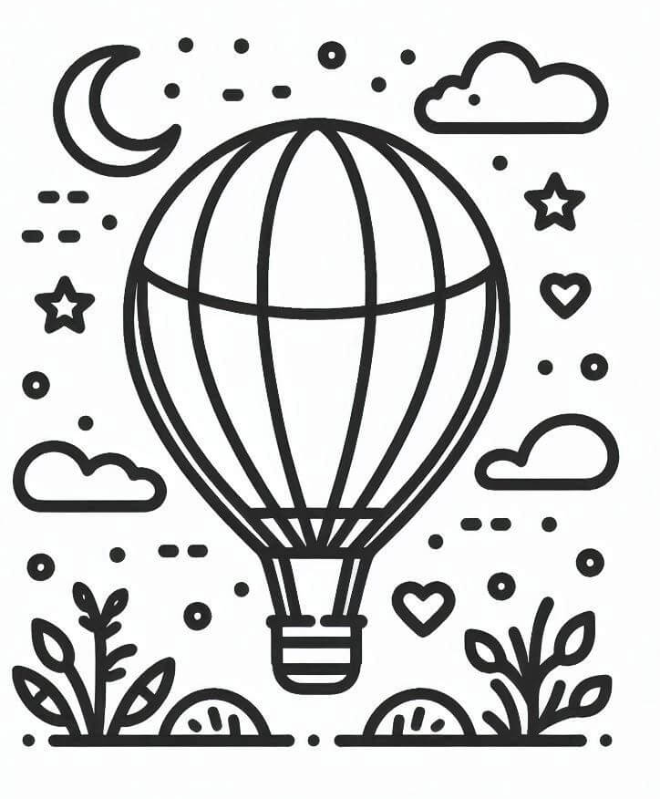 Fise de colorat cu Balon cu aer cald de colorat p29