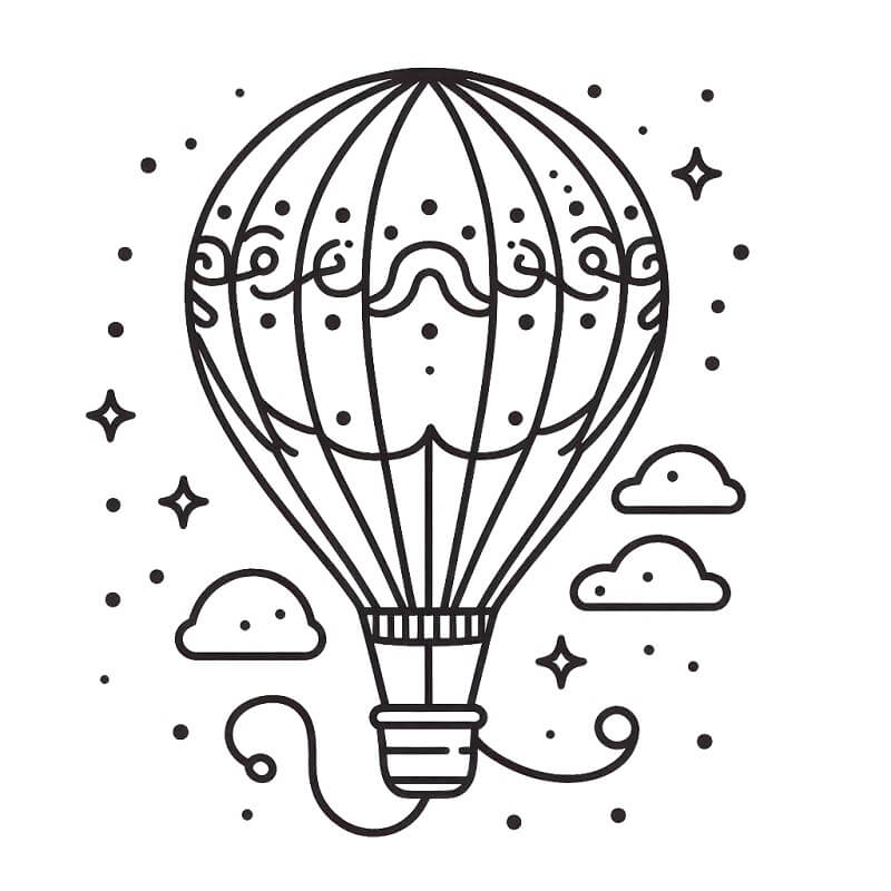 Fise de colorat cu Balon cu aer cald de colorat p31