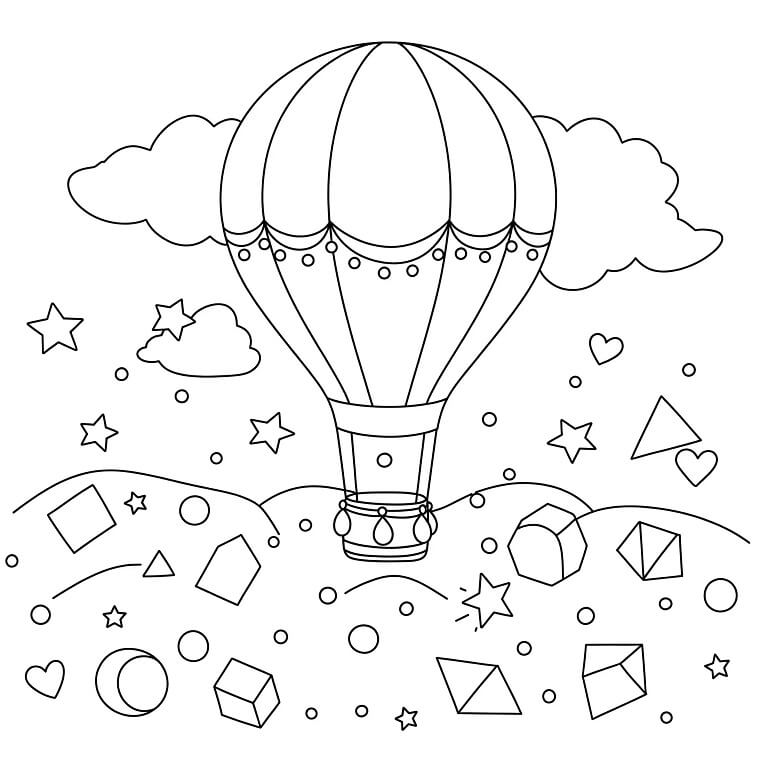 Fise de colorat cu Balon cu aer cald de colorat p37