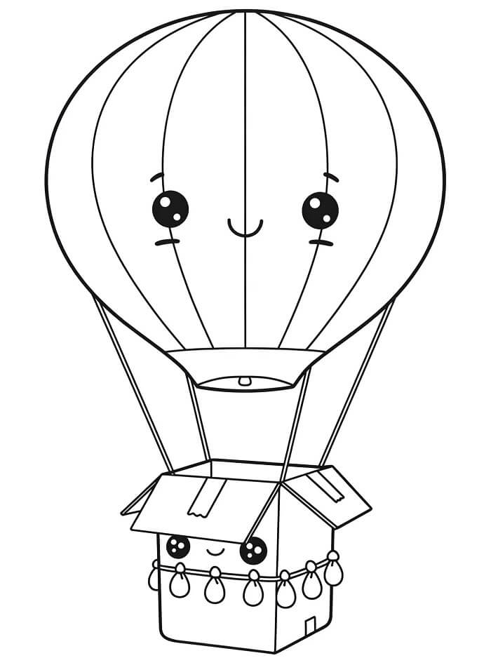 Planse de colorat cu Baloane cu aer cald