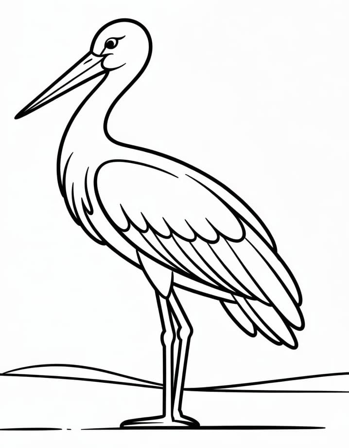 Fise de colorat cu Barza de colorat p06