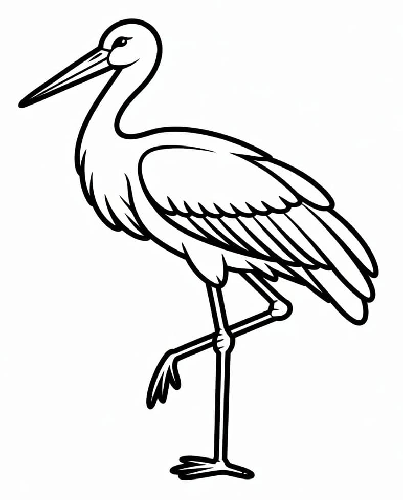 Fise de colorat cu Barza de colorat p08