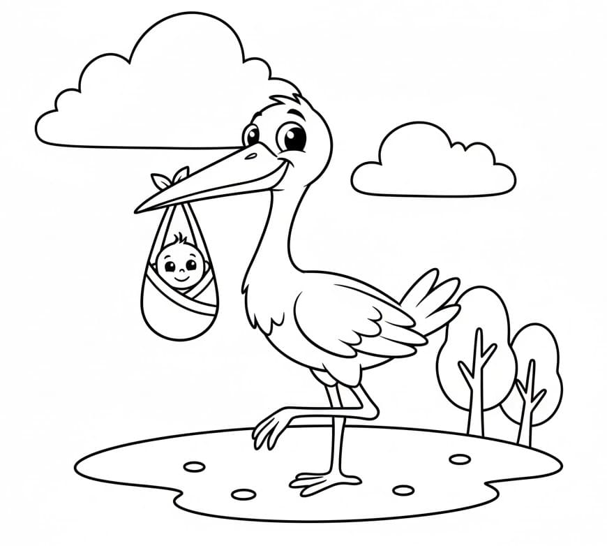 Planse de colorat cu Barza