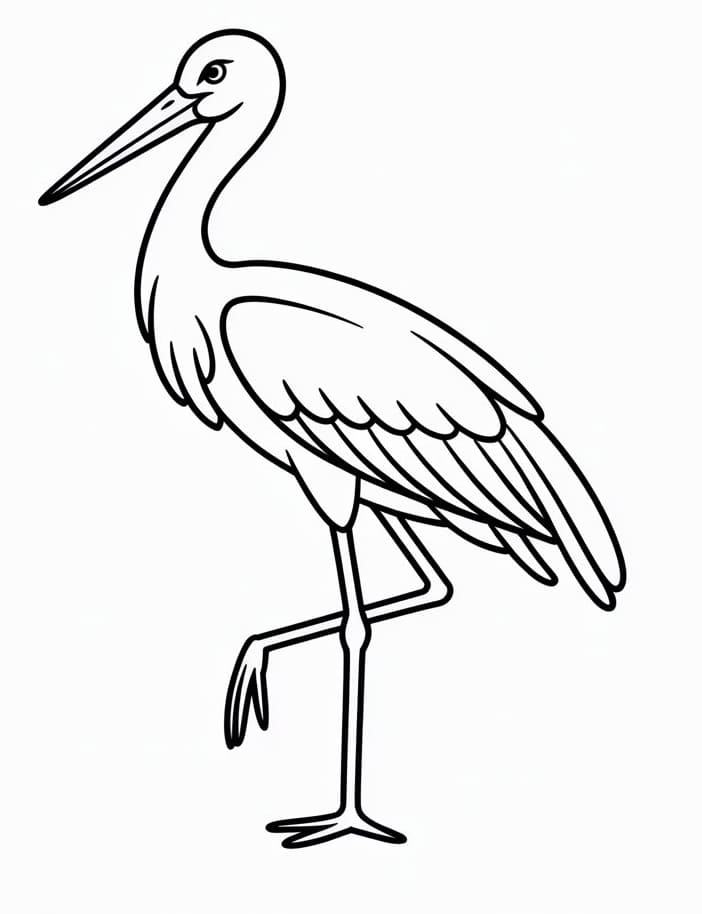 Fise de colorat cu Barza de colorat p17