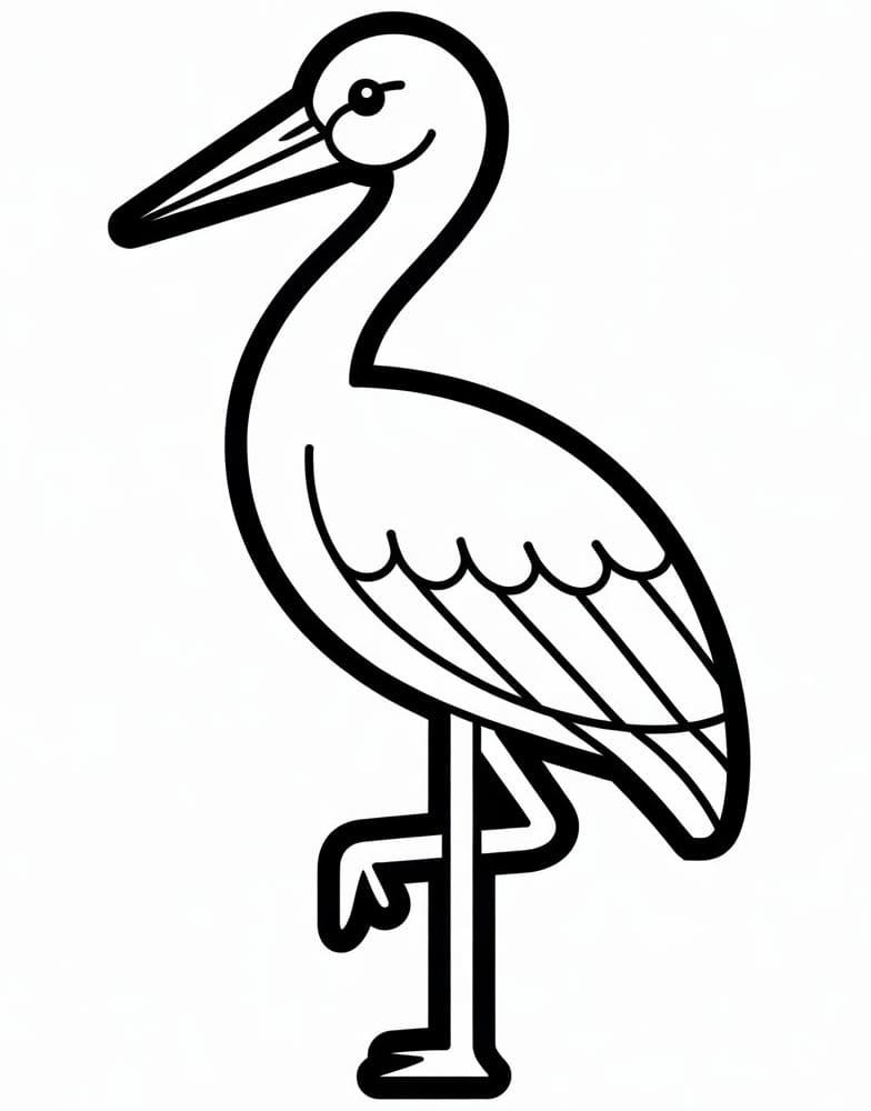 Fise de colorat cu Barza de colorat p18