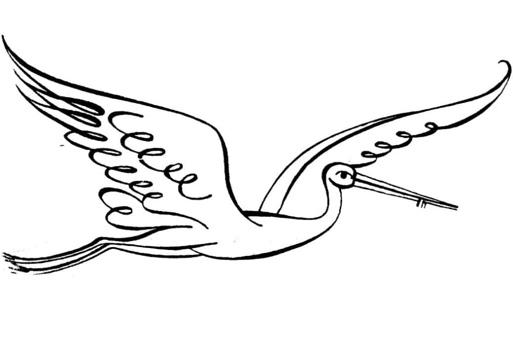 Fise de Colorat cu Barza de colorat p21