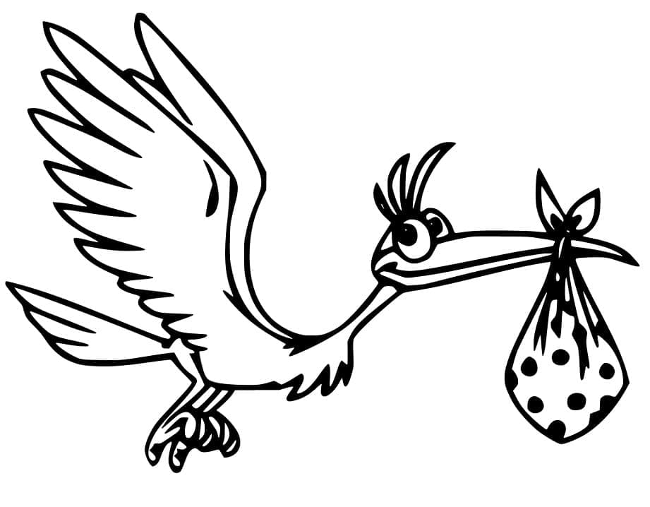 Fise de colorat cu Barza de colorat p23