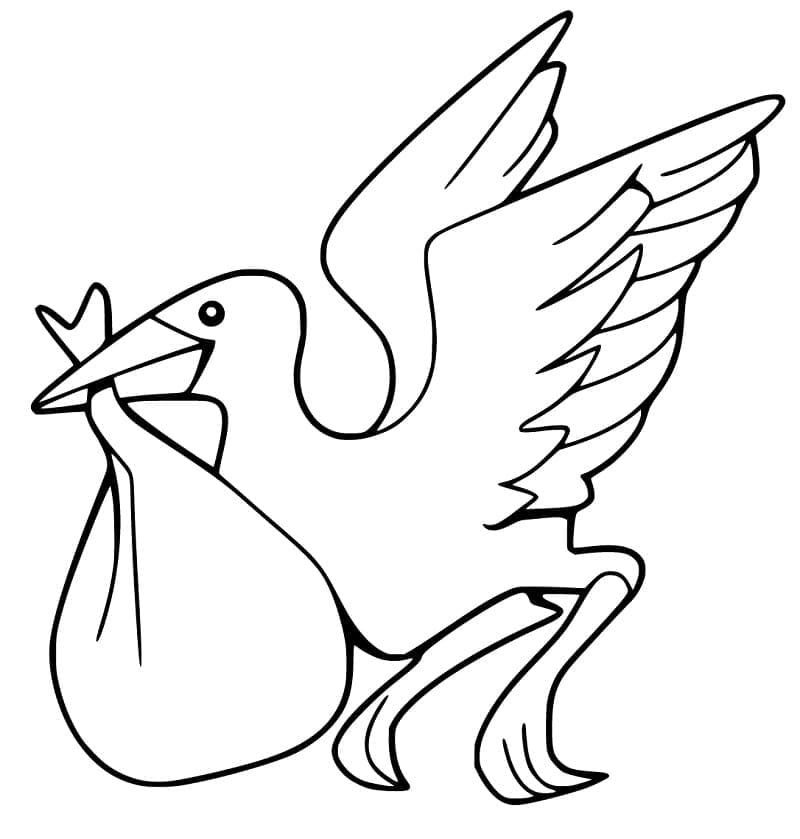 Fise de colorat cu Barza de colorat p27