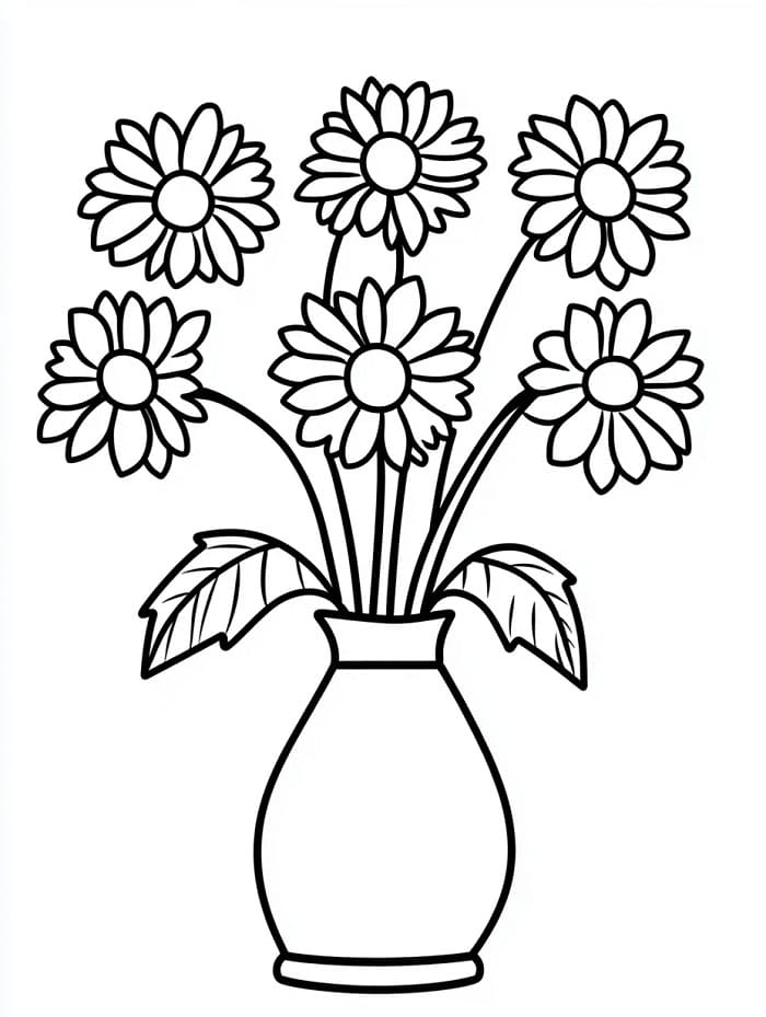 Fise de colorat cu Crizanteme de colorat p05