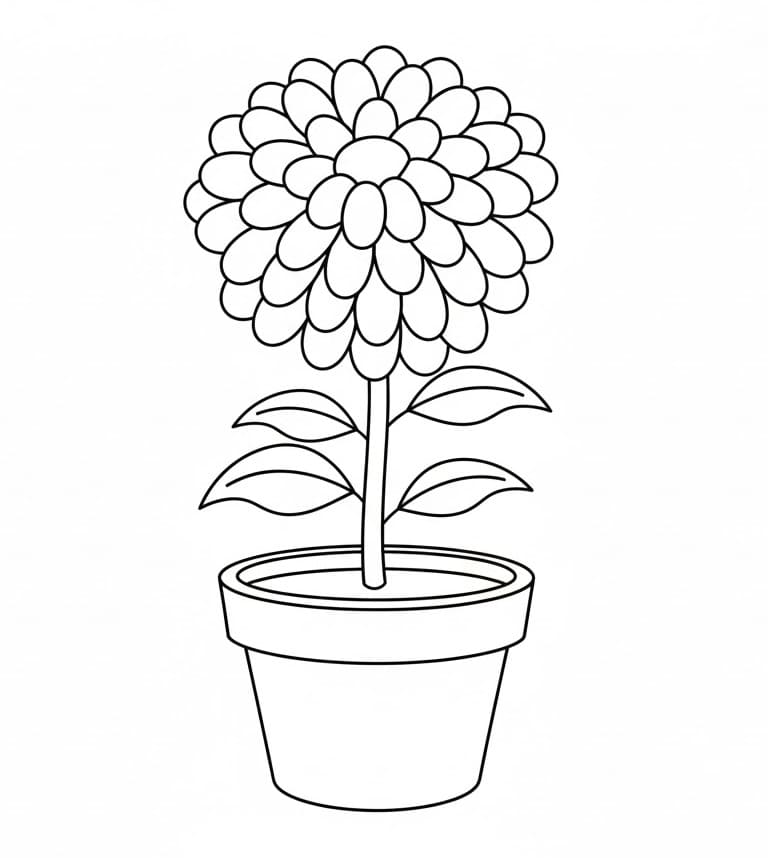 Fise de colorat cu Crizanteme de colorat p22