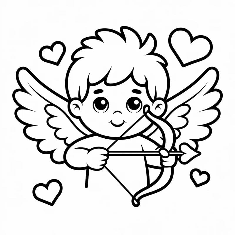 Fise de colorat cu Cupidon de colorat p04