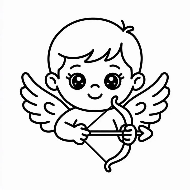 Fise de colorat cu Cupidon de colorat p06