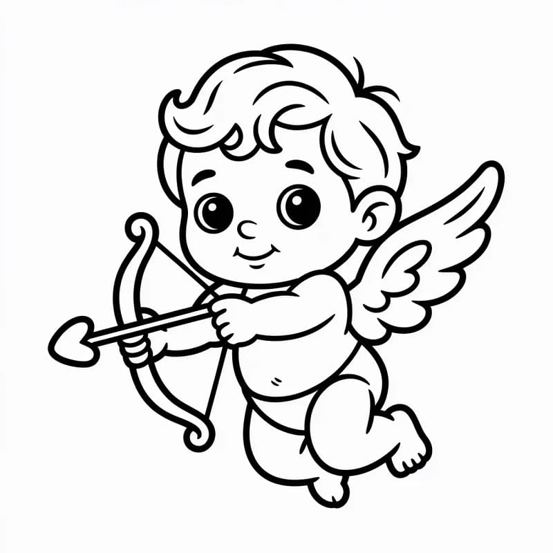 Fise de colorat cu Cupidon de colorat p07