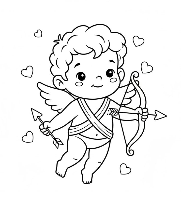 Fise de colorat cu Cupidon de colorat p09