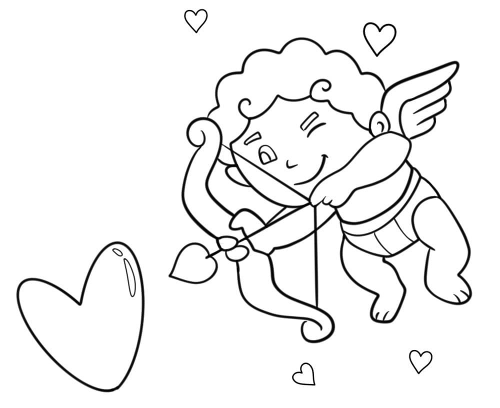 Fise de colorat cu Cupidon de colorat p11