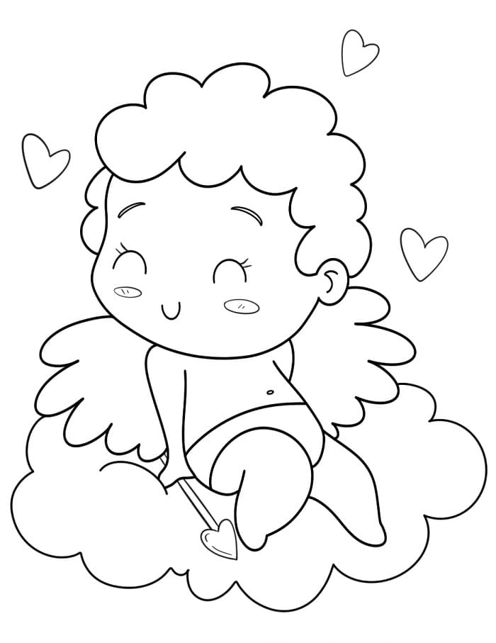 Fise de colorat cu Cupidon de colorat p14