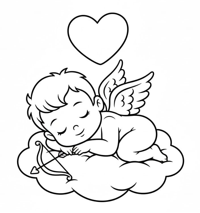 Fise de colorat cu Cupidon de colorat p17