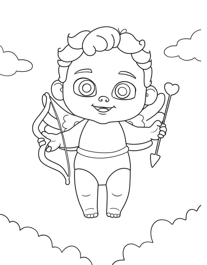 Fise de colorat cu Cupidon de colorat p22