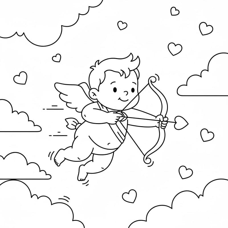 Fise de colorat cu Cupidon de colorat p24