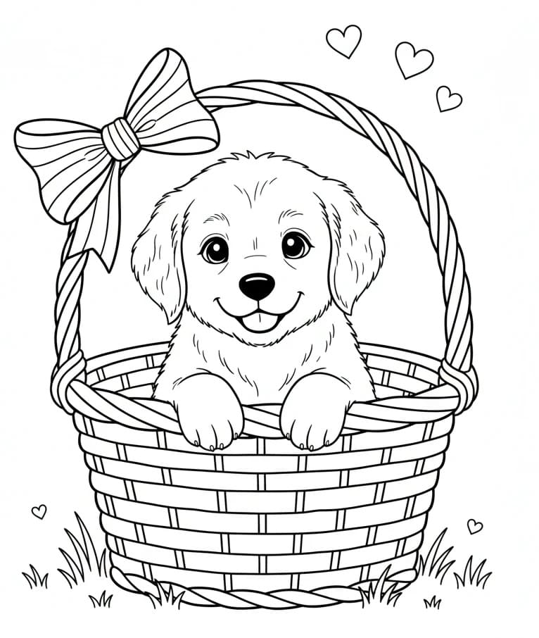 Fise de colorat cu Golden Retriever de colorat p02