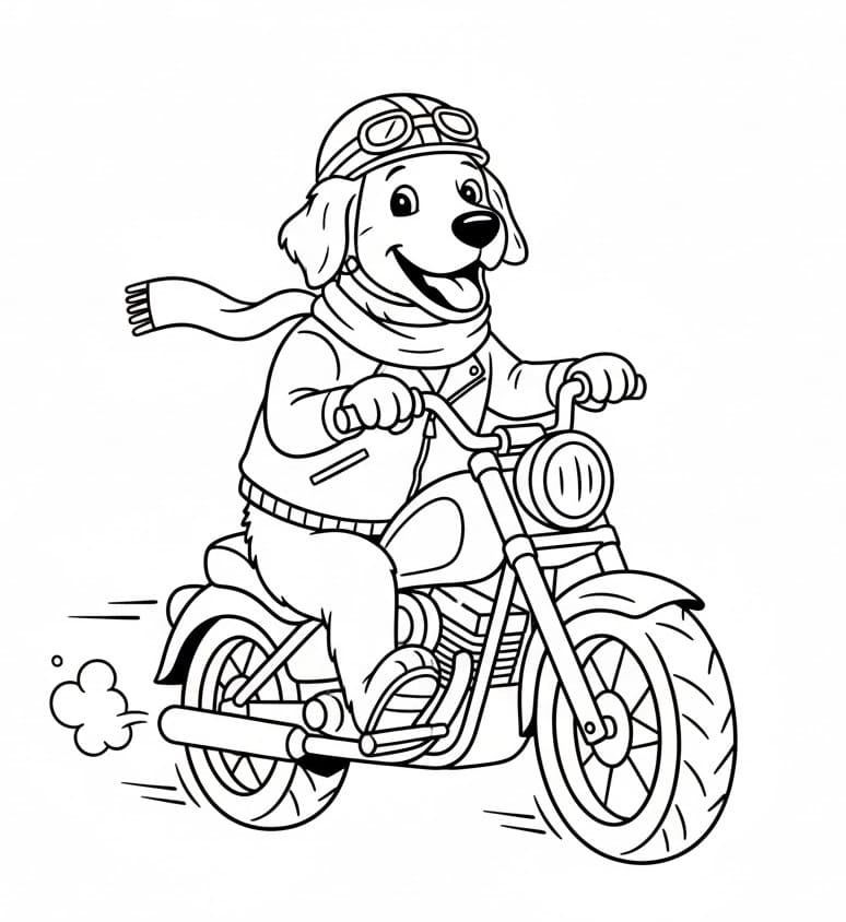 Fise de colorat cu Golden Retriever de colorat p13