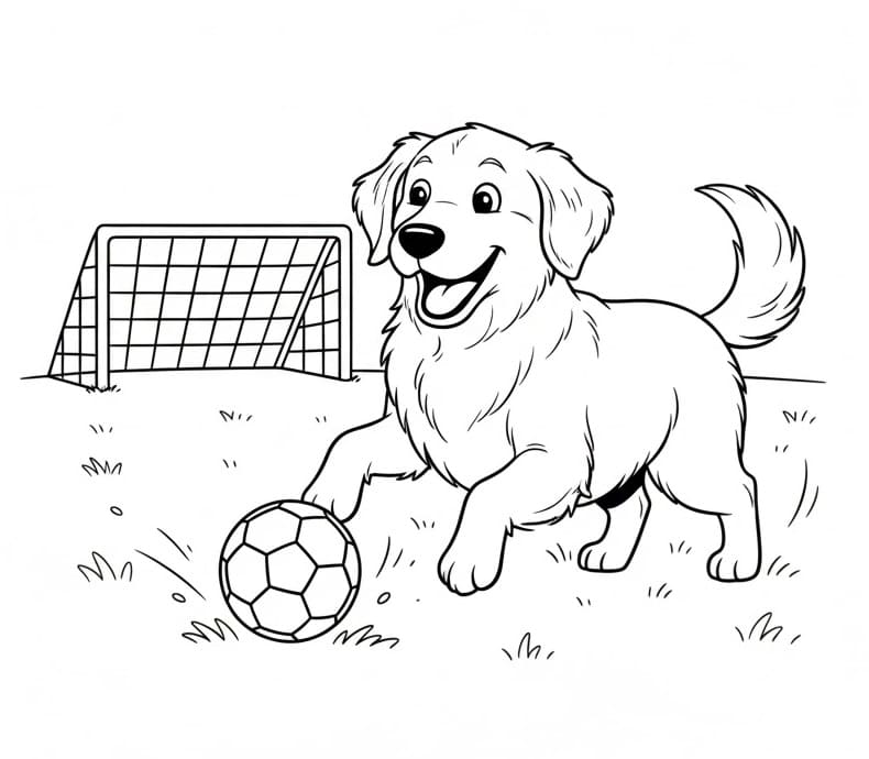 Fise de colorat cu Golden Retriever de colorat p14