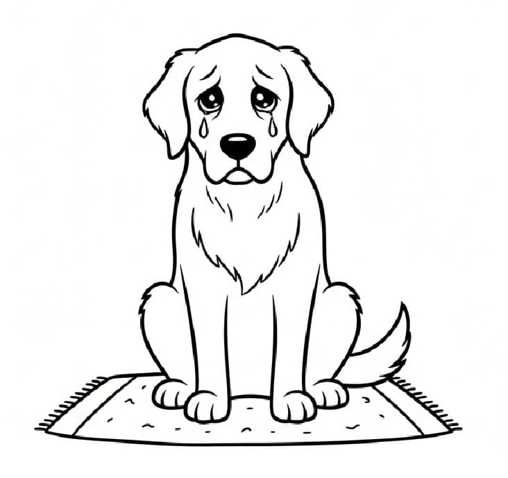 Fise de colorat cu Golden Retriever de colorat p19