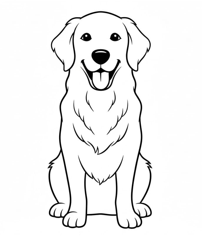 Fise de colorat cu Golden Retriever de colorat p21