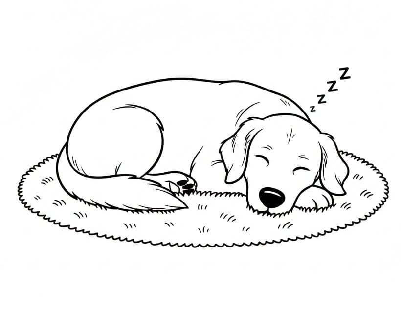 Fise de colorat cu Golden Retriever de colorat p23