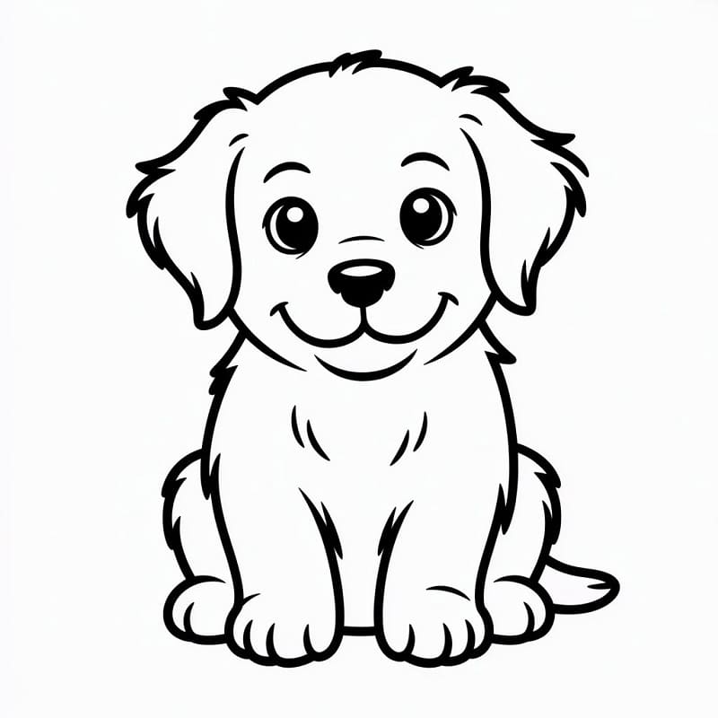 Fise de colorat cu Golden Retriever de colorat p25