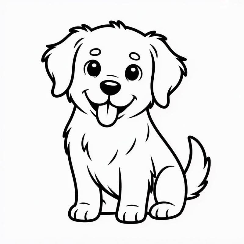 Fise de colorat cu Golden Retriever de colorat p26