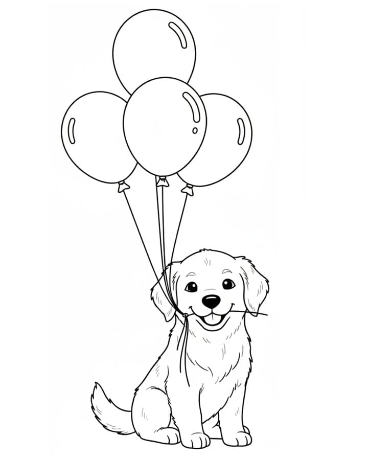 Fise de colorat cu Golden Retriever de colorat p28