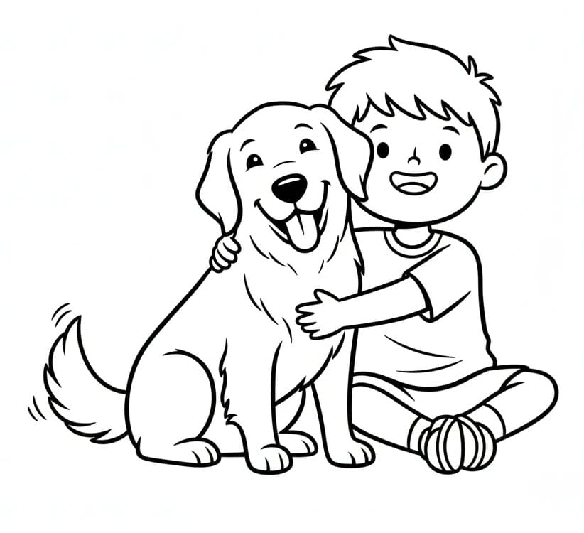 Fise de colorat cu Golden Retriever de colorat p39