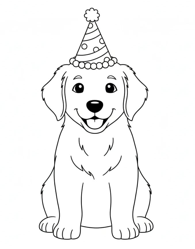 Fise de colorat cu Golden Retriever de colorat p40