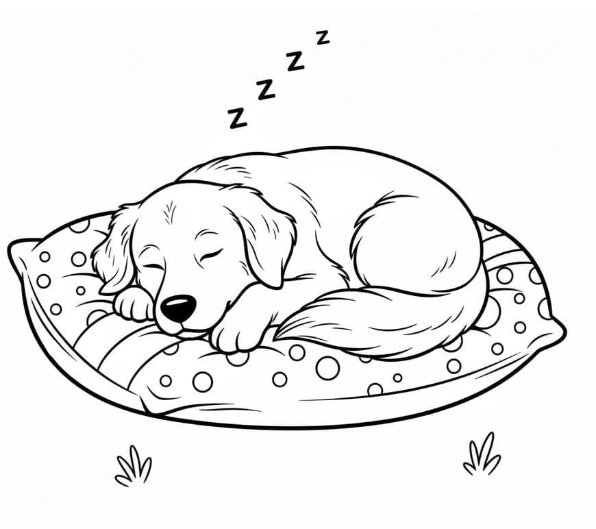 Fise de colorat cu Golden Retriever de colorat p42